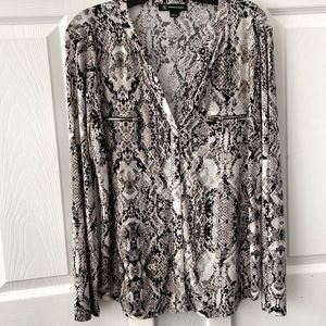 I*N*C Lady’s long sleeved snake-skin print blouse